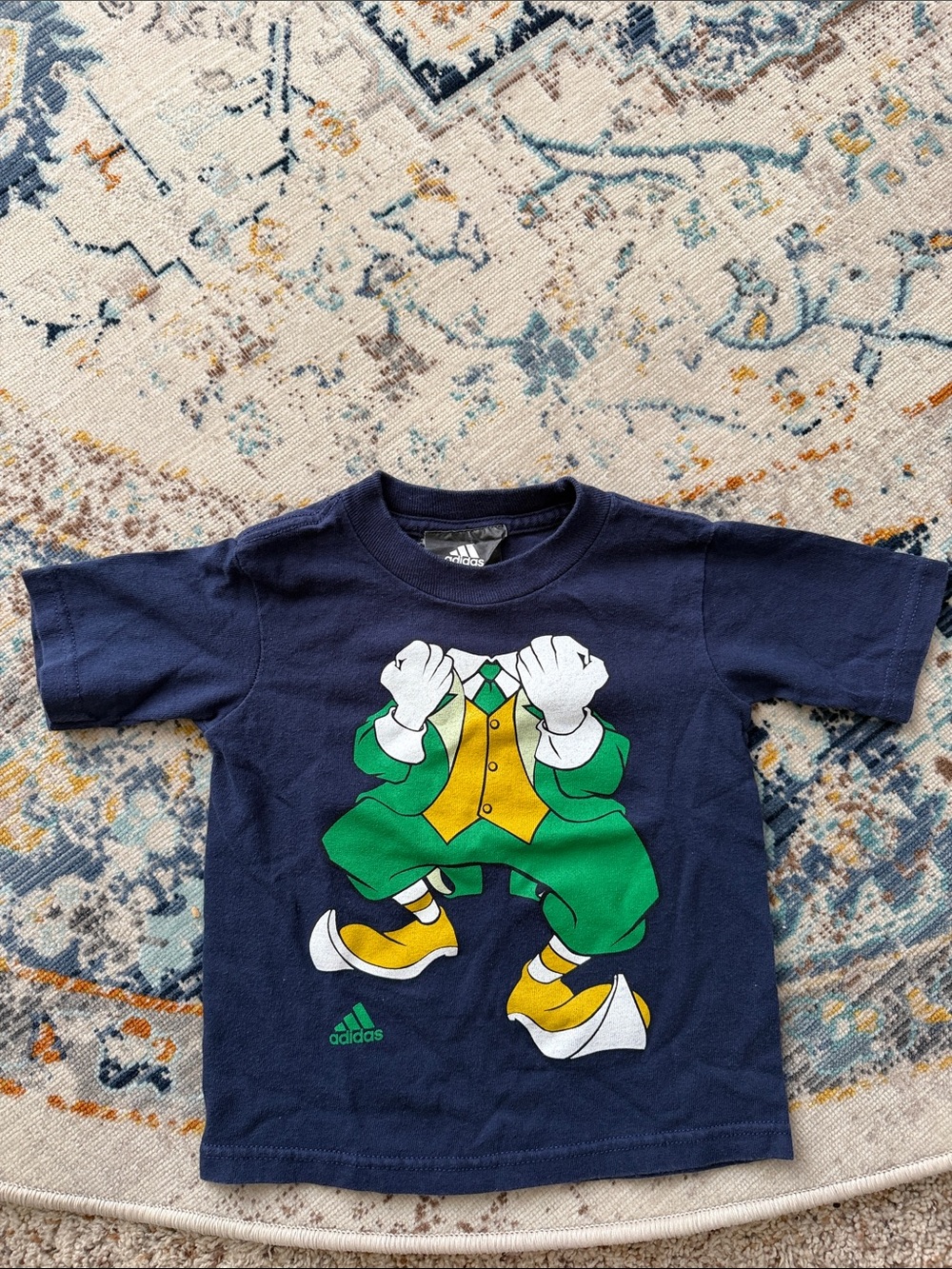 adidas Navy Tee with Green & Yellow Character Graphic